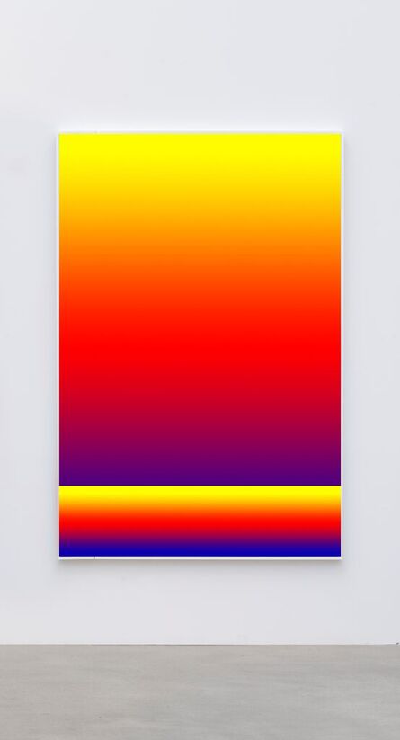 Cory Arcangel, ‘Photoshop CS: 72 by 48 inches, 300 DPI, RGB, square pixels, default gradient "Blue, Red, Yellow", mousedown y=21180 x=7200, mouseup y=860 x=7200; tool "Rectangular Marquee", mousedown y=18000, x=0, mouseup y=21600, x=14400; default gradient "Blue, Red, Yellow", mousedown y=21440 x=7200, mouseup y=18360 x=7200’, 2021