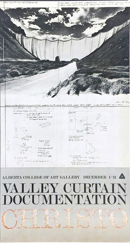 Christo, ‘Valley Curtain Exhibition poster (for Alberta College of Art Gallery) ’, 1972