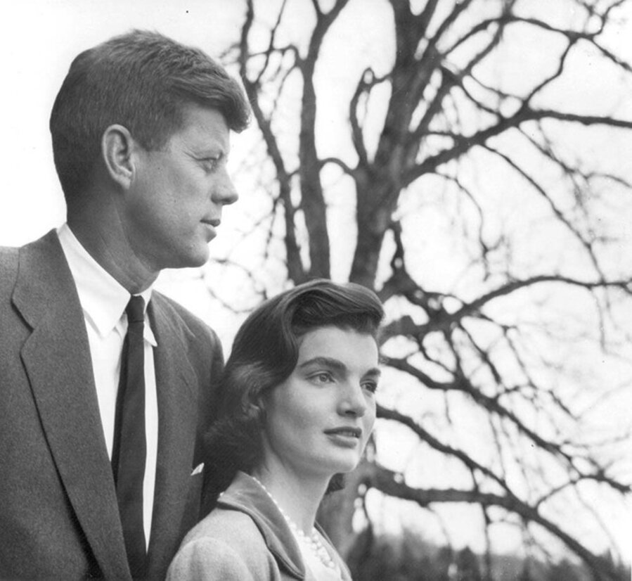 Senator John F. and Jacqueline Kennedy at their home in Virginia