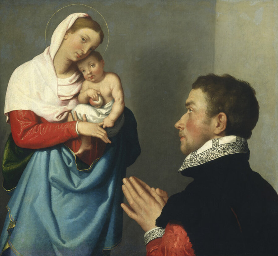 A Gentleman in Adoration before the Madonna