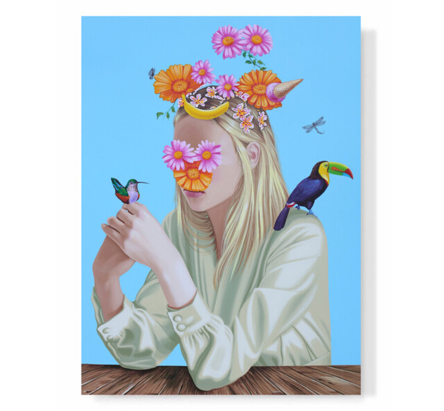 Hummingbird and Flowers