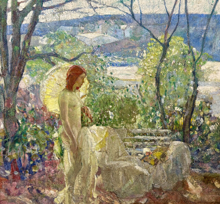 Girl with Parasol - Giverny