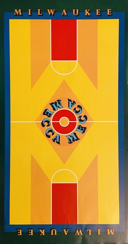 Robert Indiana, ‘Milwaukee-MECCA Poster, features the painting done for the Basketball Court Poster’, 1977