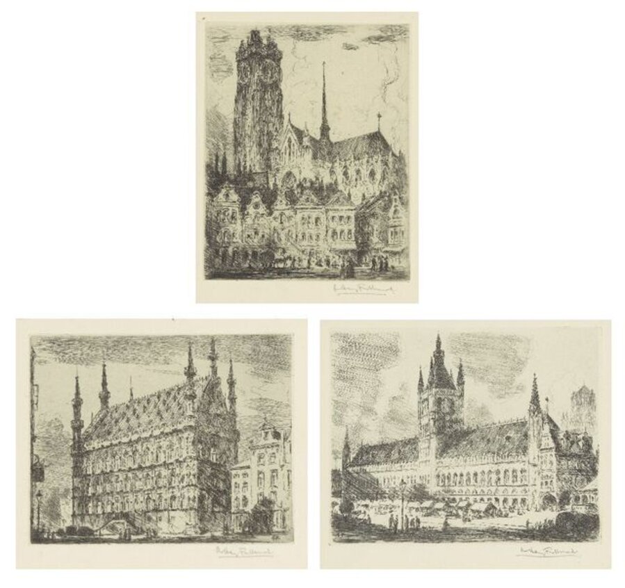 The Town Hall, The Cloth Hall and Malines Cathedral