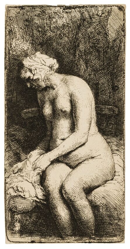 Rembrandt van Rijn, ‘Woman Bathing her Feet at a Brook’, 1658