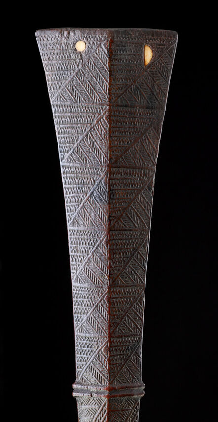 Ethnographic Art, ‘A Fine Polynesian Tongan Islands Chiefly Two Handed Ironwood War Club ‘Apa’Apai’ in the Form of a Coconut Leaf Stalk’, 1750-1800