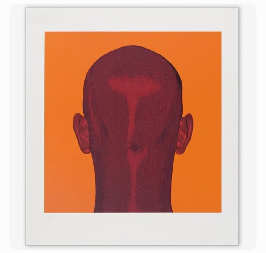 Untitled (Back of Head on Orange Field)