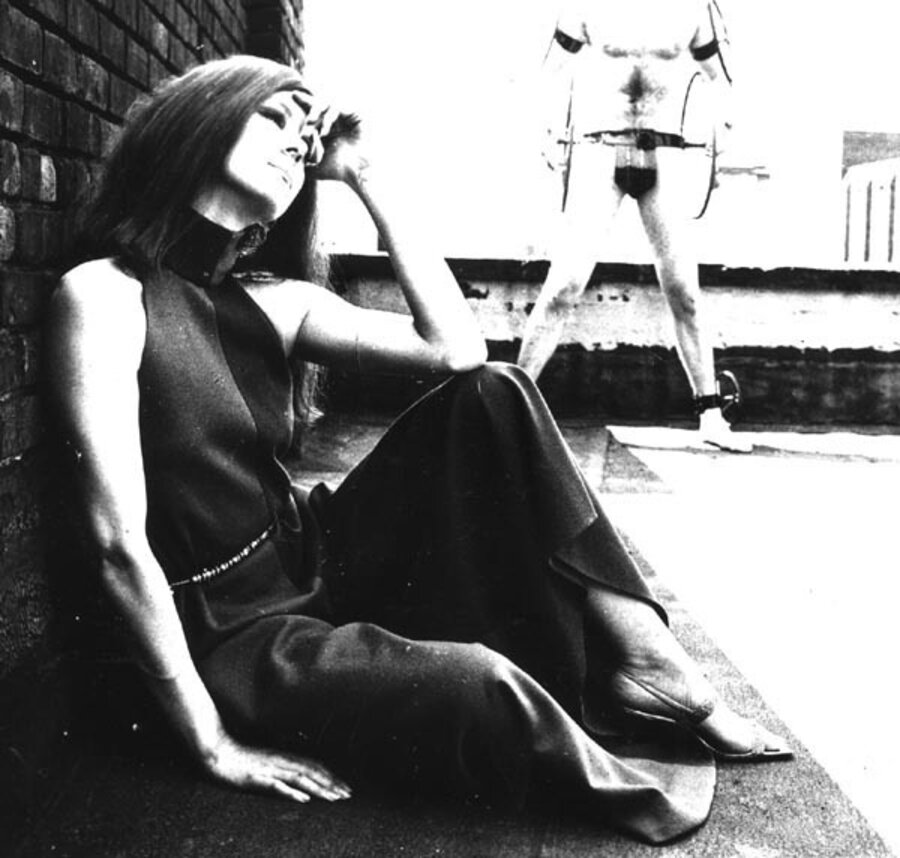 On roof (with male model)