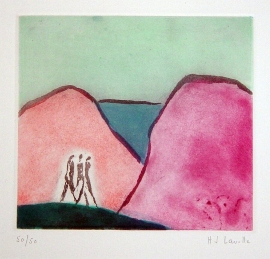 Three Figures Walking