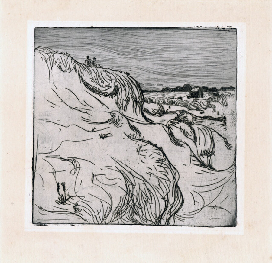 Dune et maison au Pouldu.
