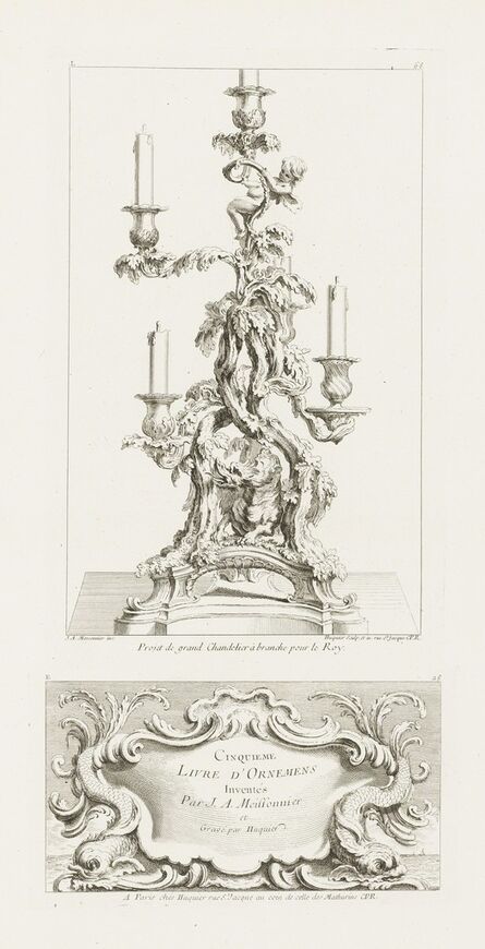 Juste-Aurèle Meissonnier, ‘ Chandelier à cinq branches avec un dragon, 2nd Plate’, 1740
