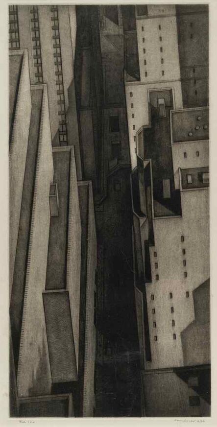 Armin Landeck, ‘Manhattan Canyon’, 1934