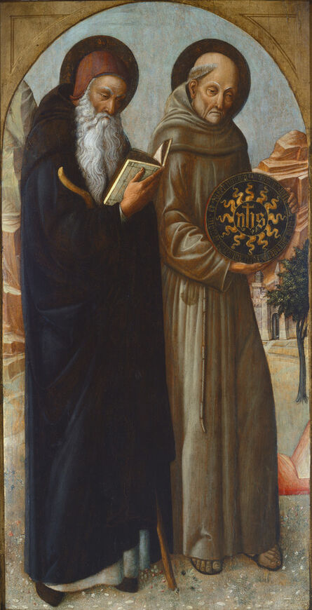 Jacopo Bellini, ‘Saint Anthony Abbot and Saint Bernardino of Siena’, 1459
