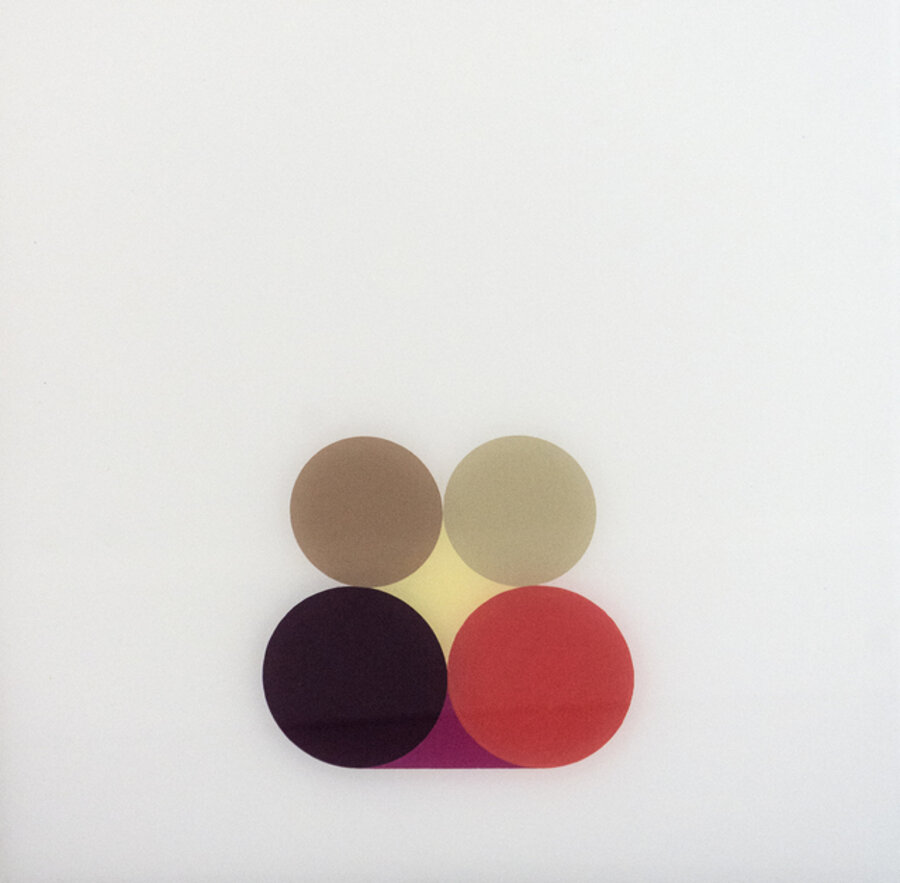 Mellow Still Life 2 - small, bright, geometric minimalist, acrylic on plexiglass