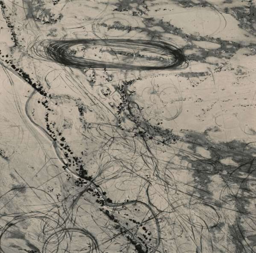 Off Road Traffic Pattern along the Northwest Shore of the Great Salt Lake, Utah