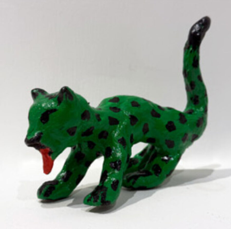 standing green cheetah