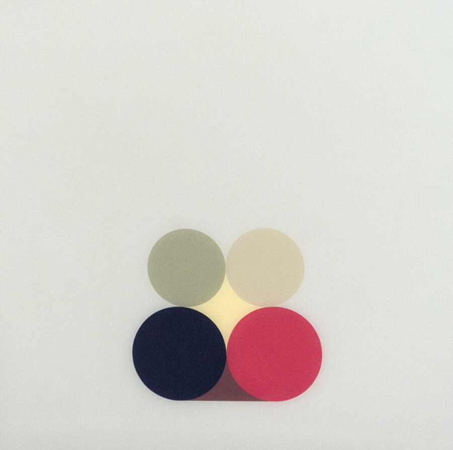 Gray-Green Still Life 2 - small, minimalist, abstract, acrylic on plexiglass