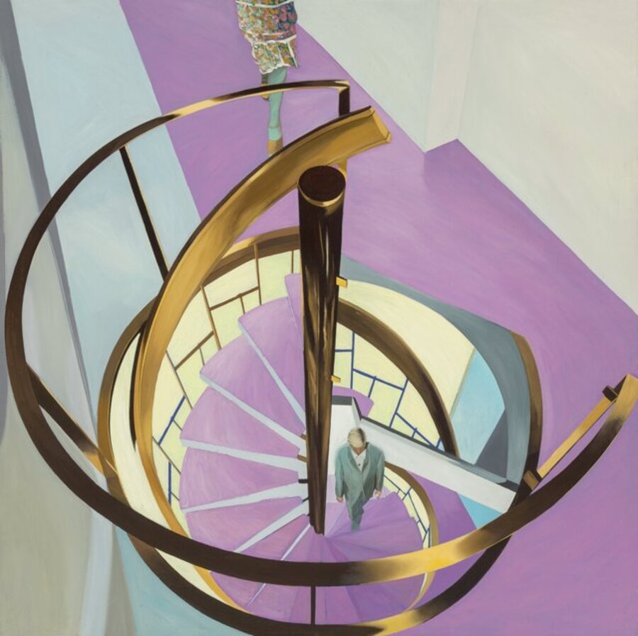 Aerial View Spiral Staircase