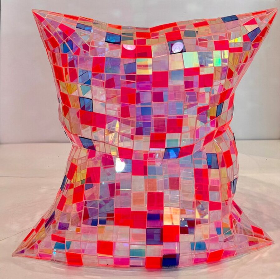 Hot Pink Psychedelic Pillow (Large)