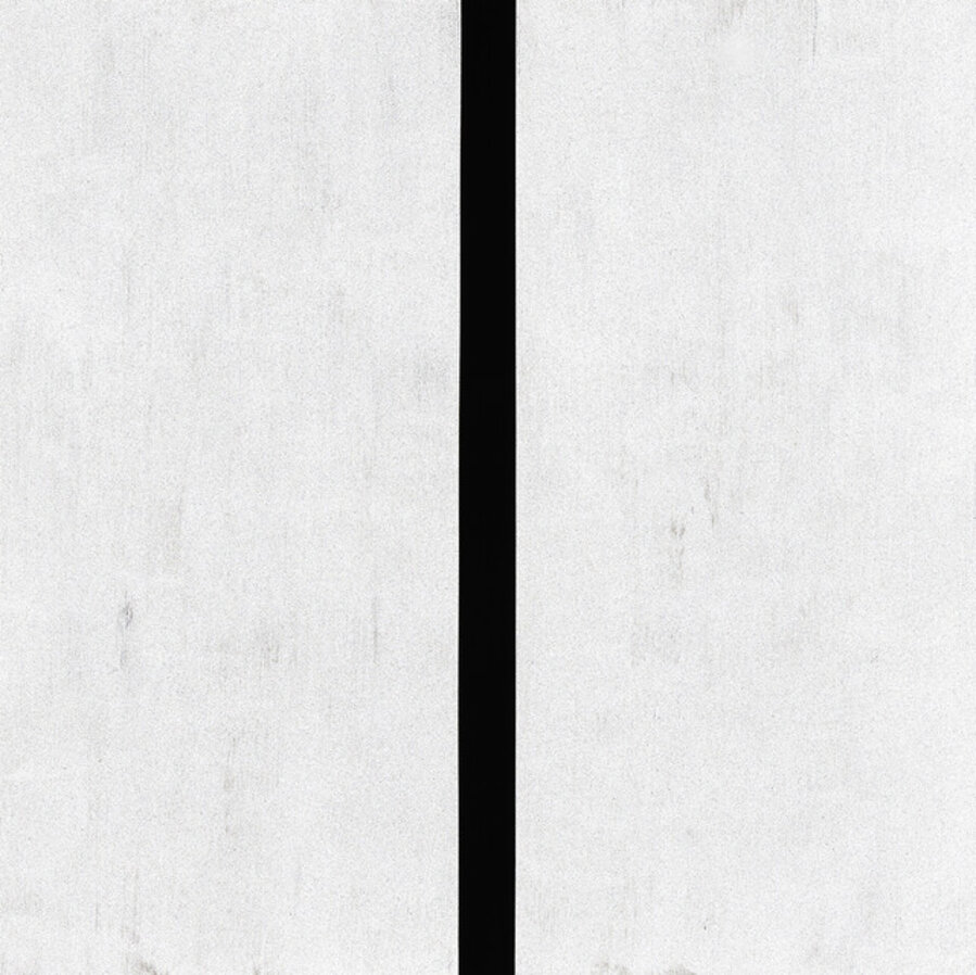 Untitled (White with Narrow Black Band, Vertical Strokes, Beveled)