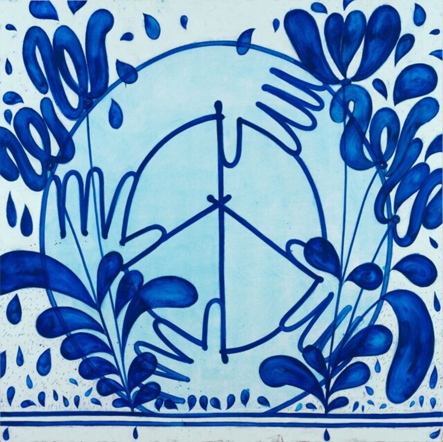 Peace Recycle with Tulips