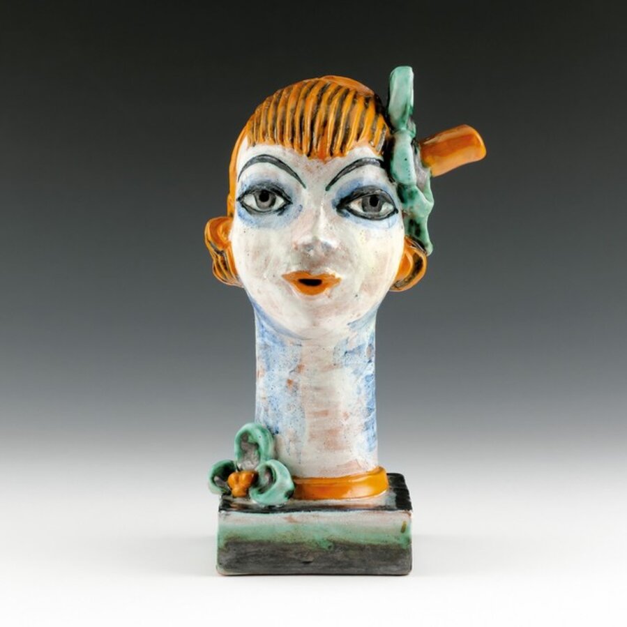 Girl's Head with Blue Outlined Eyes