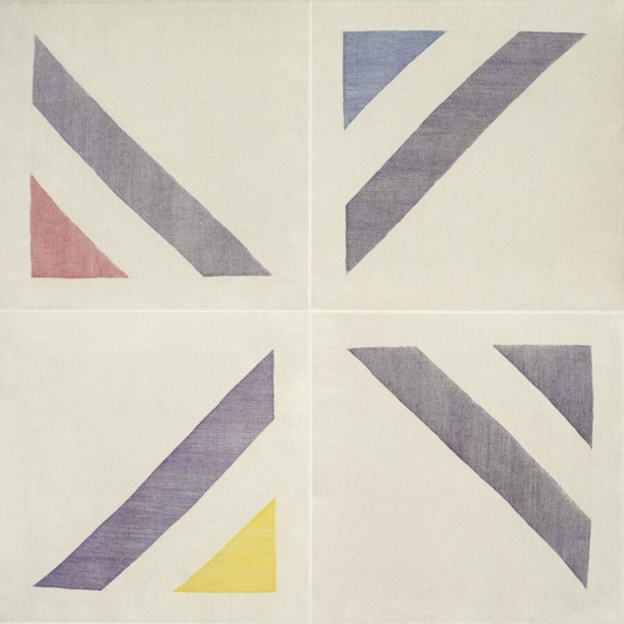 TWILL WEAVE GRID (PERMANENT VIOLET, PRIMROSE YELLOW, RUBY RED, COBALT BLUE),