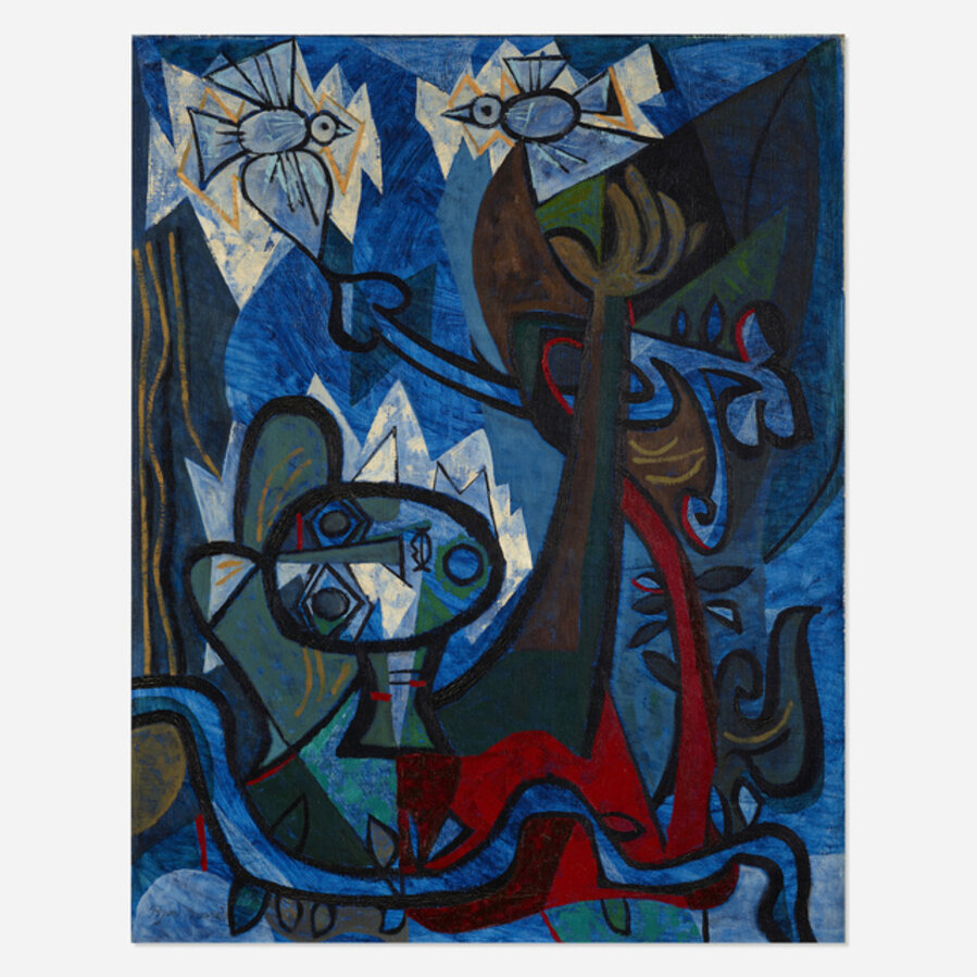 Woman and Two Birds