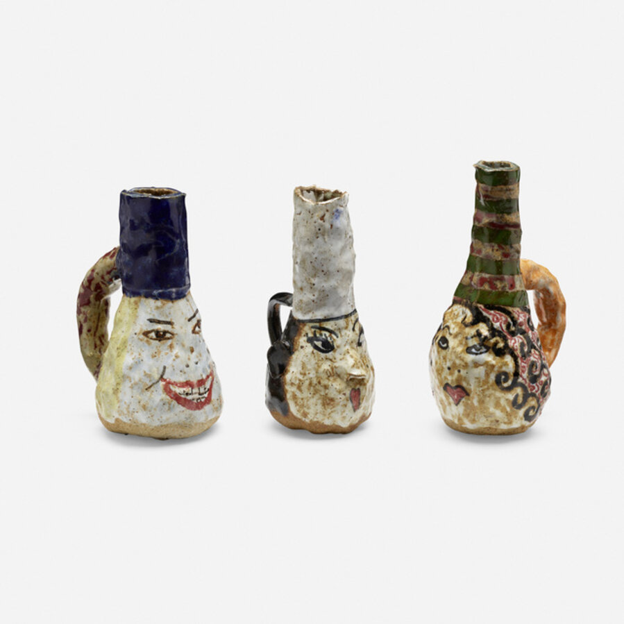 Portrait bud vases, set of three
