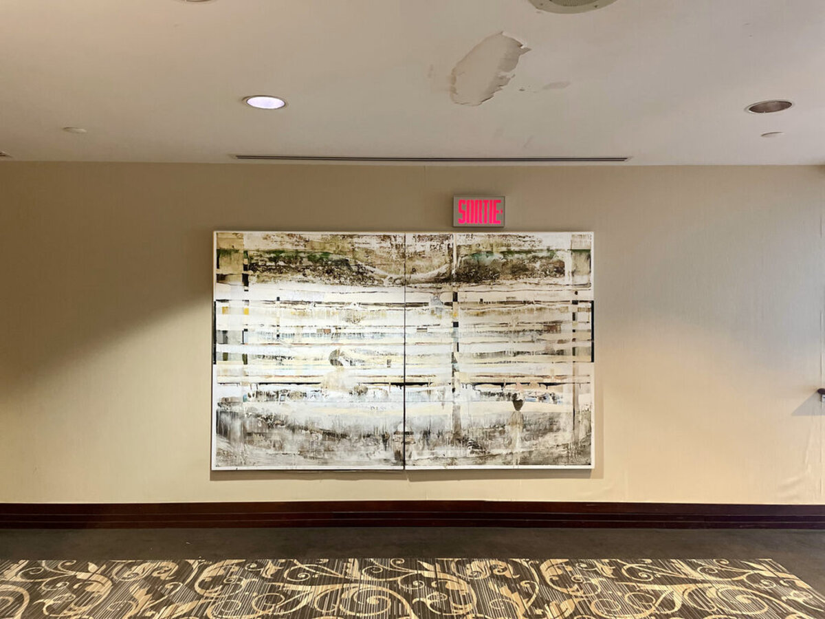 HMC Installation of 18 Paintings at the Mont-Royal Center , Downtown Montreal