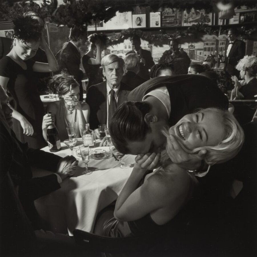 George Plimpton, Jared Paul Stern, and Cameron Richardson, Fashion Shoot, Elaine's, New York City, Janurary
