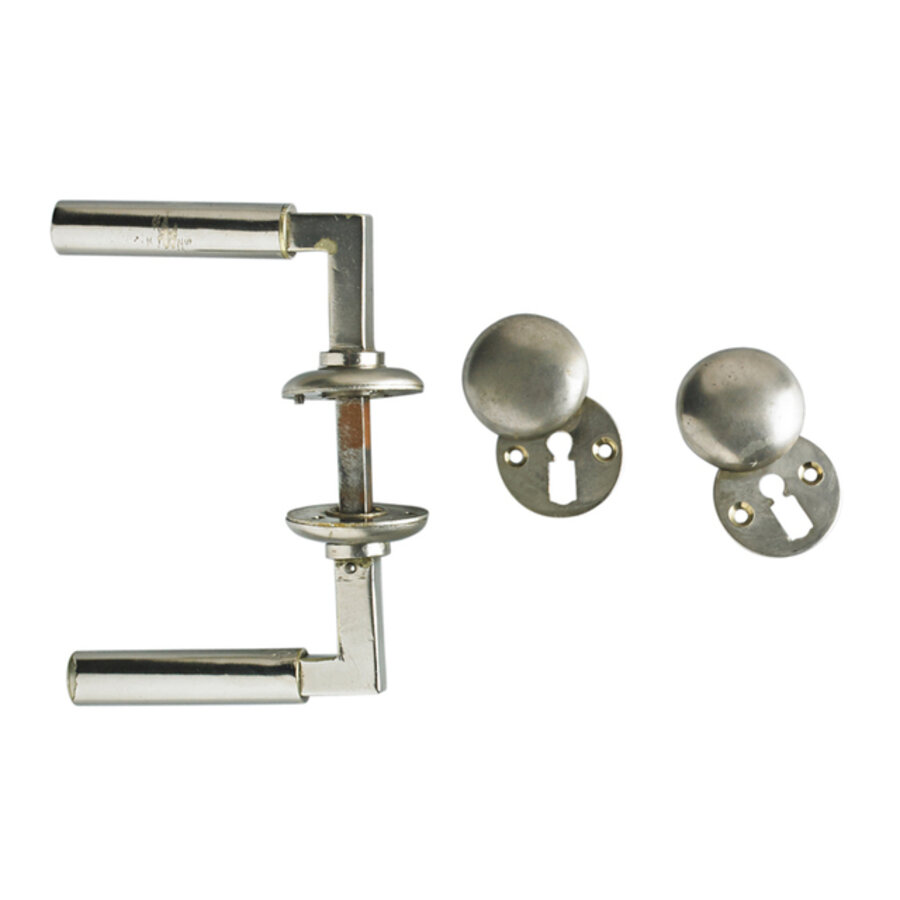 Set Of Two Door Handles, Lock, and Lock Plates, Belgium/Germany