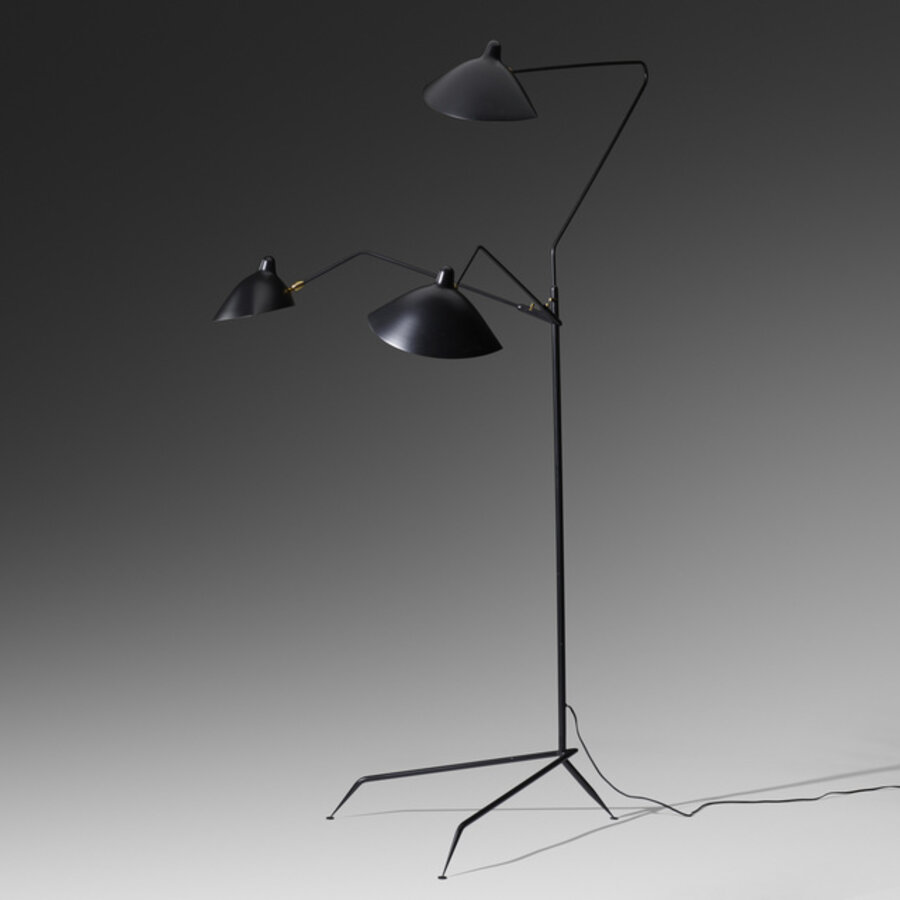 Lampadaire a trois bois