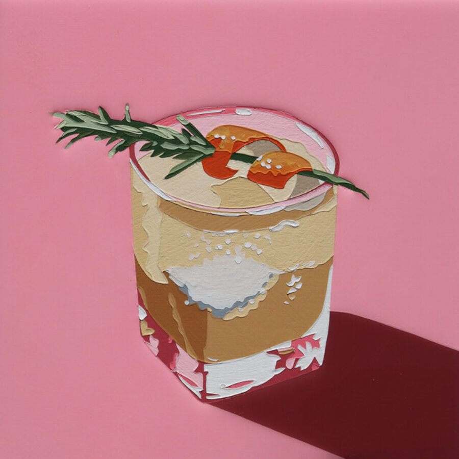 Rosemary Cocktail (Pink Rocks Glass)
