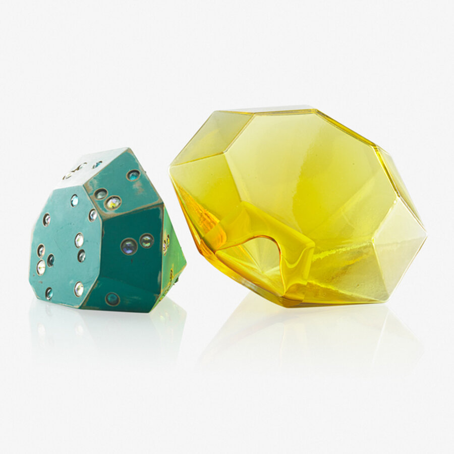 Polyhedral vase and sculpture, USA