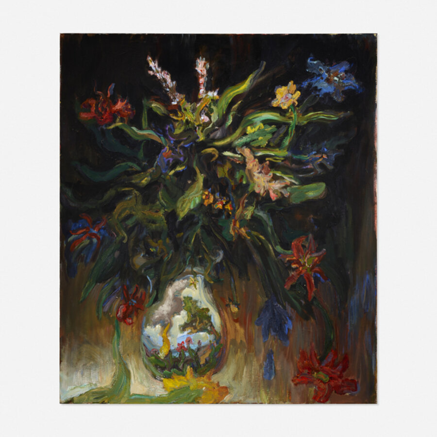 Dark Vase of Flowers