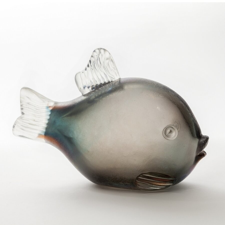 Fish figure in corroded glass with crystal fins model 2603