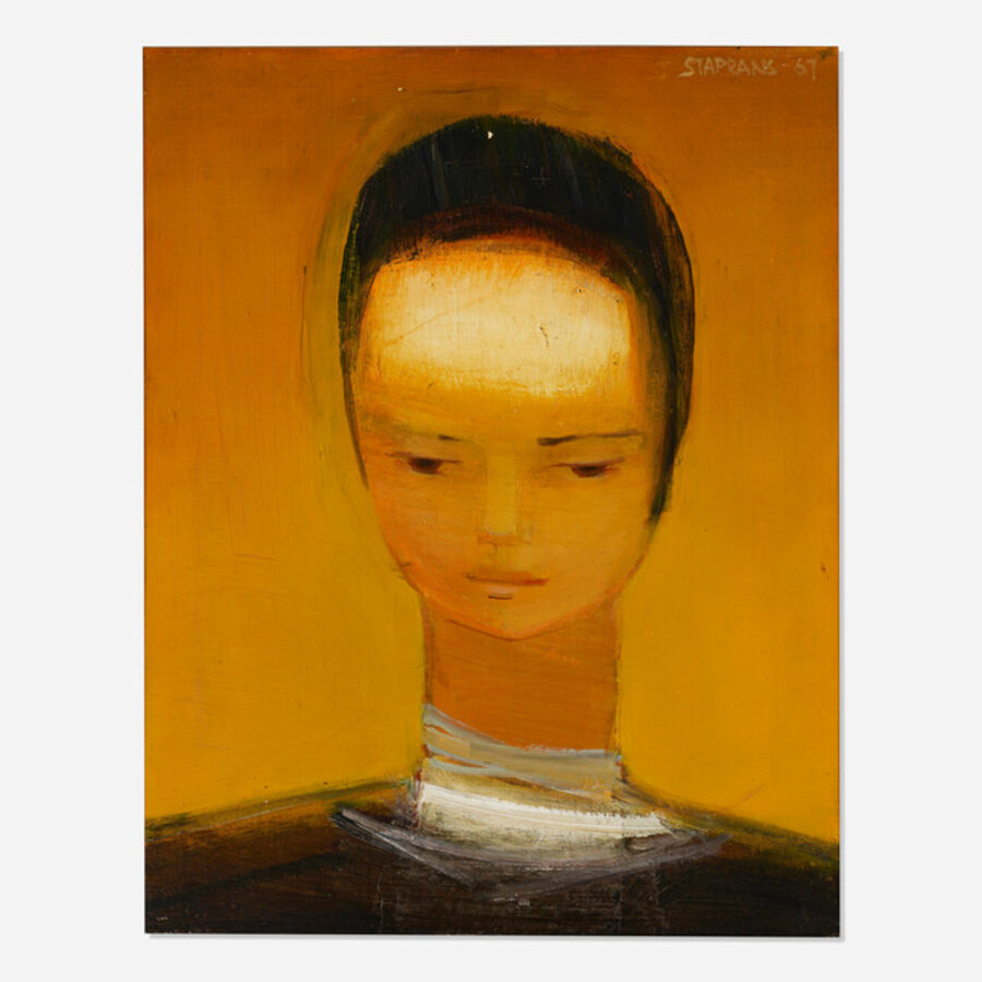 Portrait of a Girl - Yellow Background