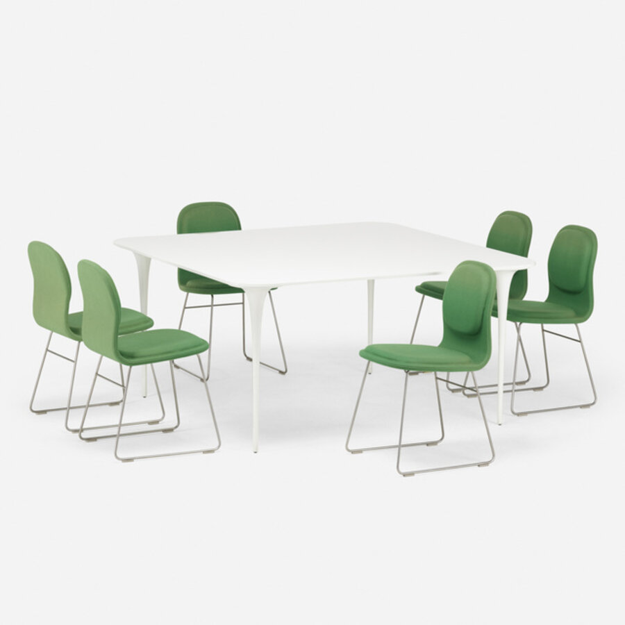 Fluid dining table and High Pad chairs, set of six