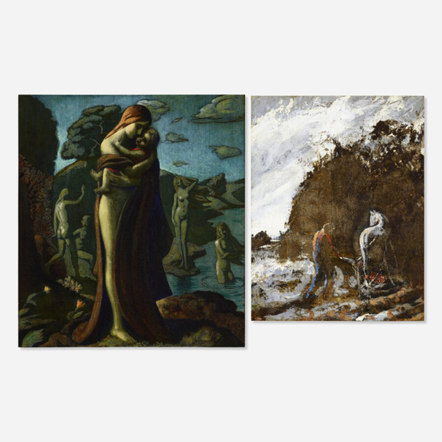 Bathers; Plowing (two works)