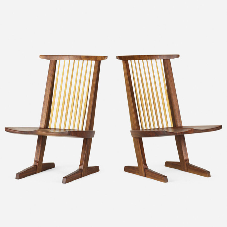 Conoid Lounge Chairs, pair