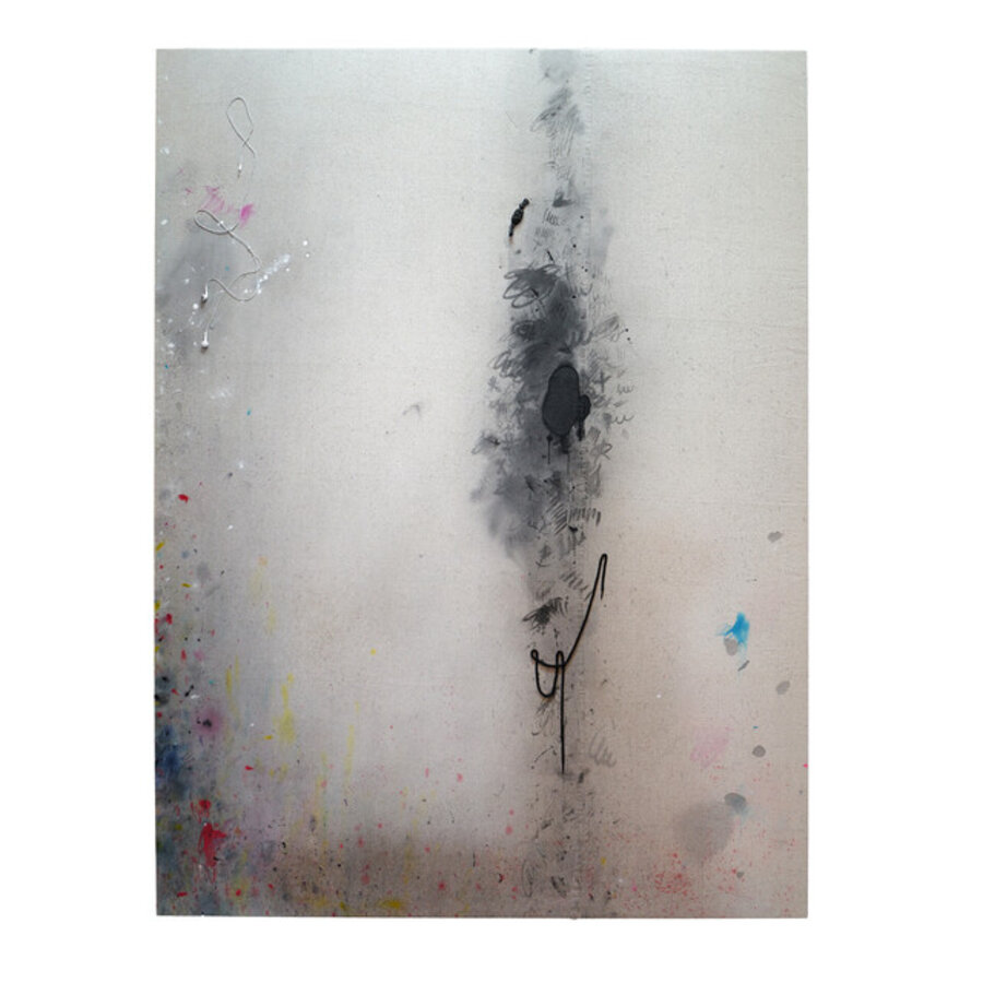 Untitled Dropcloth Painting (Dead Blades and Black Candy)