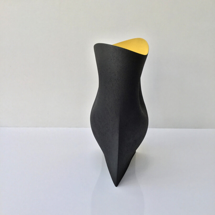Black/Yellow Undulating Vessel