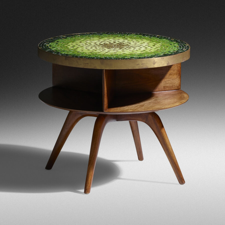 swivel-top occasional table, model 3421