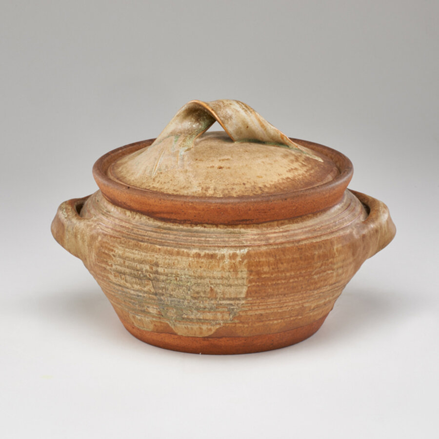 Glazed stoneware covered casserole