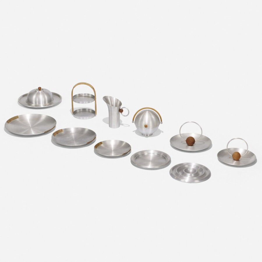 Collection of ten serving pieces