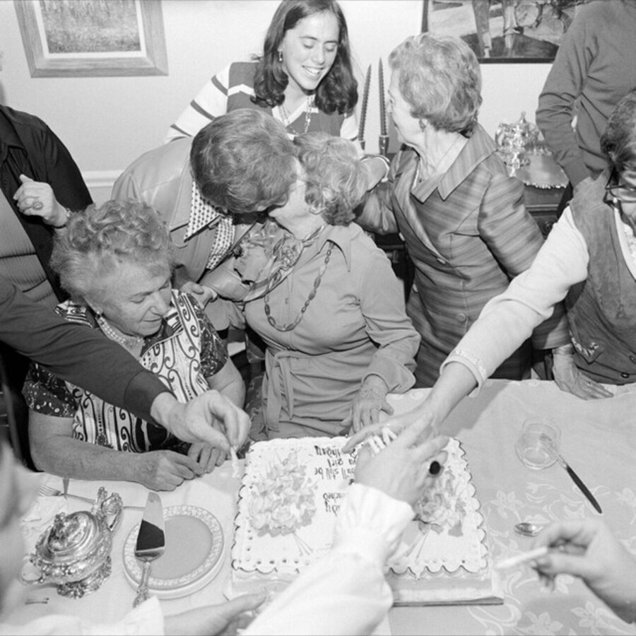 80th Birthday Cake and Kiss, Rockville Centre, NY, October 1975