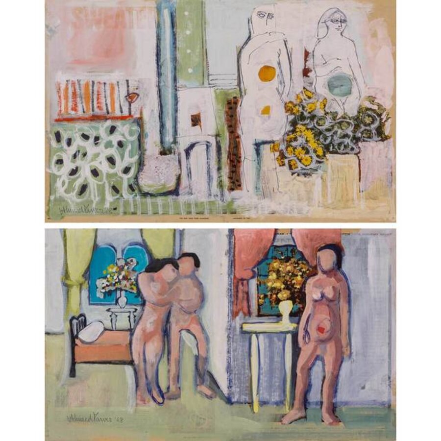 (i) Untitled, Couple in Interior; (ii) Untitled, Three Figures in an Interior