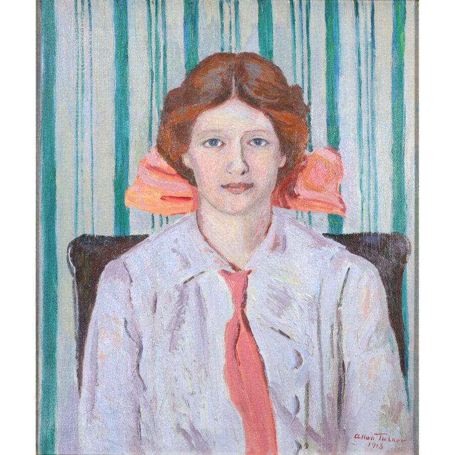 Portrait of a Girl with a Bow in Her Hair