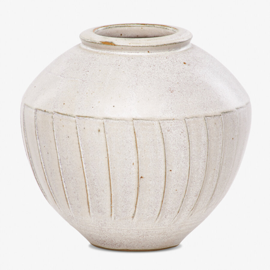 Vase with carved lines, England